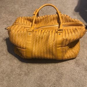 Deux Lux Mustard Leather-like Weekender Bag